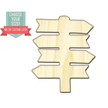 

Sign Post Wood Cut Out - Custom Choose Your Size Laser Cut Wooden Art Craft Supplies Wall Hanging Decor Wedding Nursery DCS0627