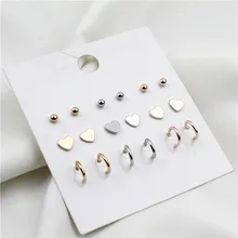 Костюм маленькие свежие и простые модные маленькие серьги в форме сердца для студентов