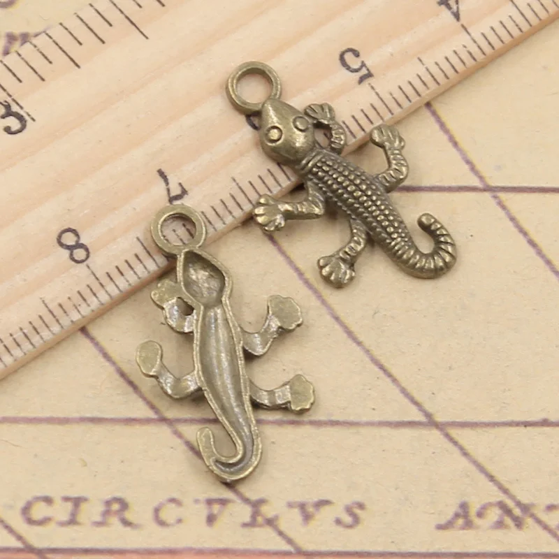 20 шт. подвески Gecko Ящерица 25x15 мм тибетские бронзовые серебряные антикварные
