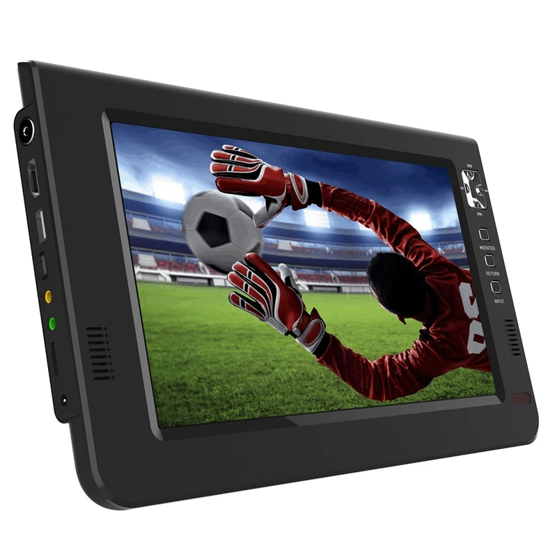 Портативный 10,1 дюймовый TFT светодиодный Dvbt2 цифровой аналоговый ТВ 1080P HDMI-IN H.265 автомобильный телевизор Поддержка USB TF кард-ридер с европейской вилкой