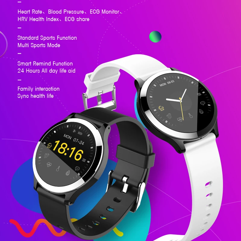 

2019 New Smart Bracelet Band With Heart rate Monitor ECG Blood Pressure IP67 Fitness Tracker Smart Watch For Android IOS