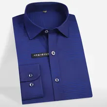 Высококачественная Мужская рубашка из бамбукового волокна с длинными рукавами, плотно прилегающий мягкий удобный в уходе эластичный деловой строгий повседневный рубашка