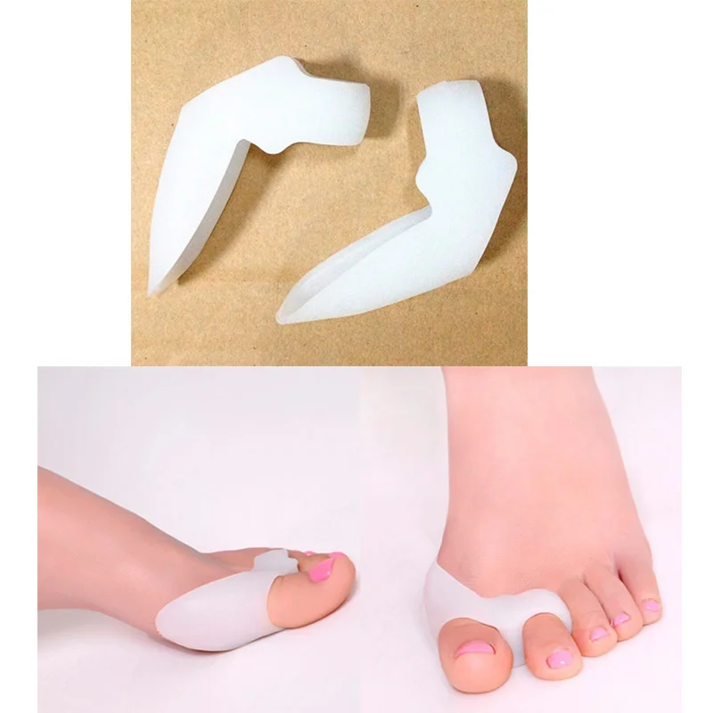 2PCS Silica Gel Toe Separator Stretchers Alignment Bunion Pain Relief Overlapping Massage Corrector science accessories