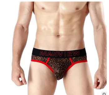 

wholesale high quality low price 10 pcs/lot fashion Leopard mesh breathable sexy Men's comfort l brief underwear (10.5