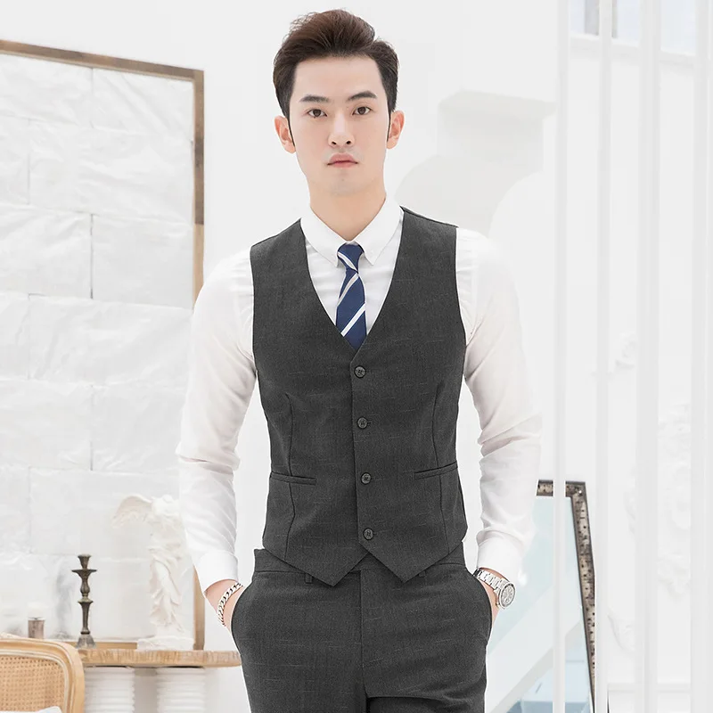 Si li kou повседневный мужской жилет без рукавов Модный корейский стиль жилет Свадебный Банкетный жилет