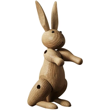 

Art Wooden Rabbit Figurine Wooden Ornaments Rabbit Model Flexible Sculpture Perfect for Home Decoration Gift or Collection