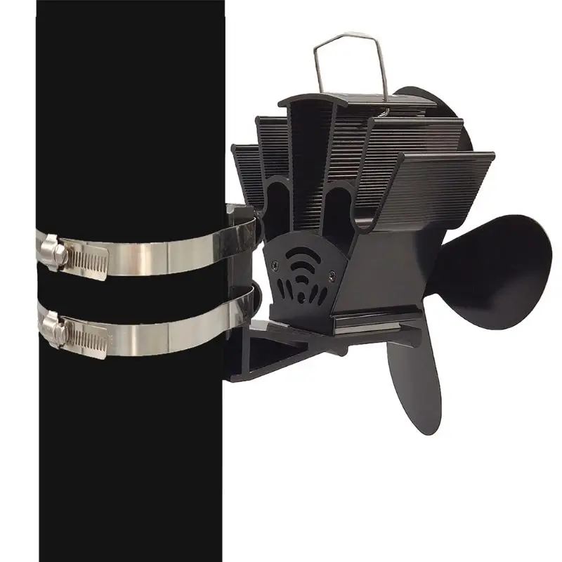 4 лопасти тепловое питание камин плита подвесной вентилятор для камина алюминиевый бесшумный экологически чистый для деревянных печей-вентилятор печи для