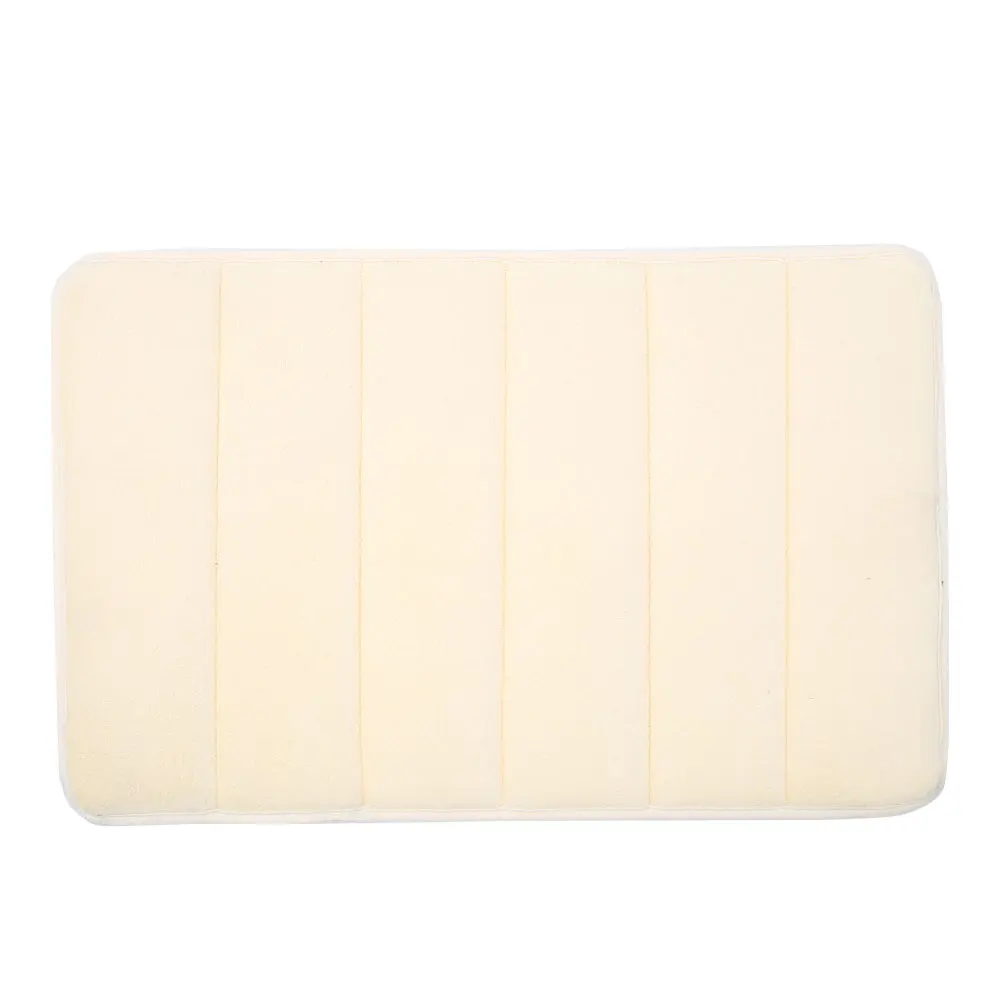 Beige Коврик для ванной 40x60 см коралловый флис Противоскользящий дверной коврик коврики полосатый дизайн нескользящий коврик для ванной комнаты - Цвет: Beige
