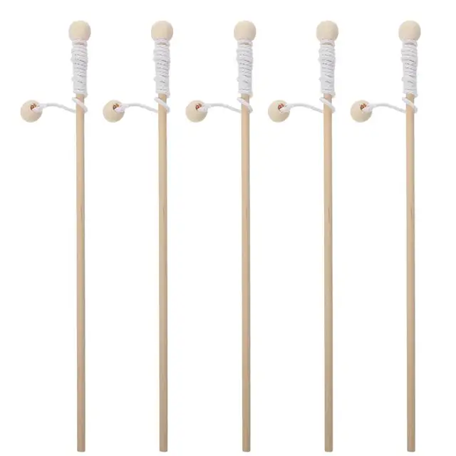 5pcs Wooden Magnetism Fishing Rod Toys for Children Early Educational Parent-child Interactive Fishing Rod for Kindergarten 1