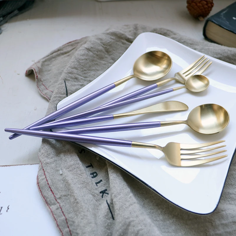 purple gold christmas cutlery (5)