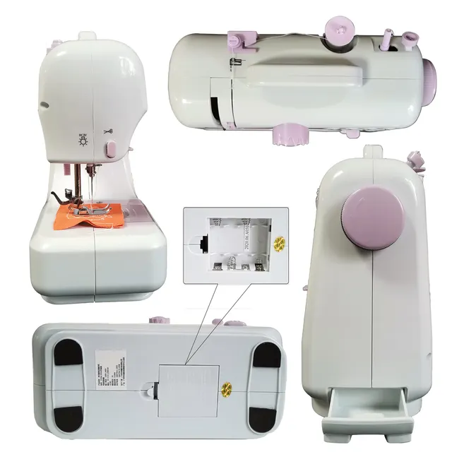 FANGHUA FHSM505A Sewing Machine Free-arm Sewing Household Knitting Electrical Mini Portable DC Power Pedal 3