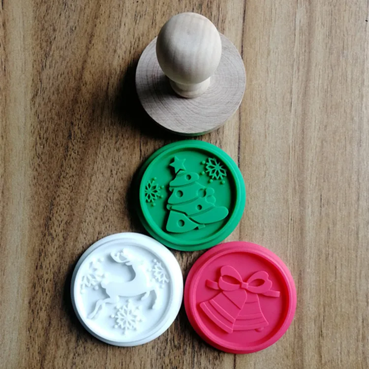 Christmas 1Set Silicone DIY Cookie Stamp Fondant Mold Biscuit Embossing