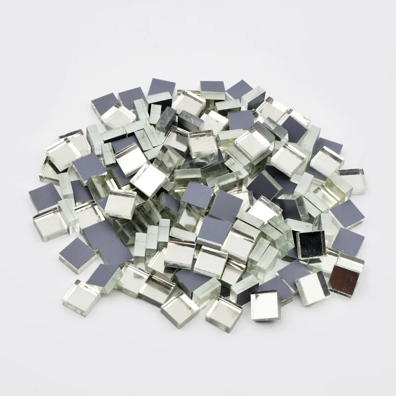 200 г квадратное прозрачное Стеклянное Мозаичное зеркало с кристаллами серебристого цвета 10X10 мм квадратная стеклянная плитка DIY настенное ремесло украшения зеркальная мозаика