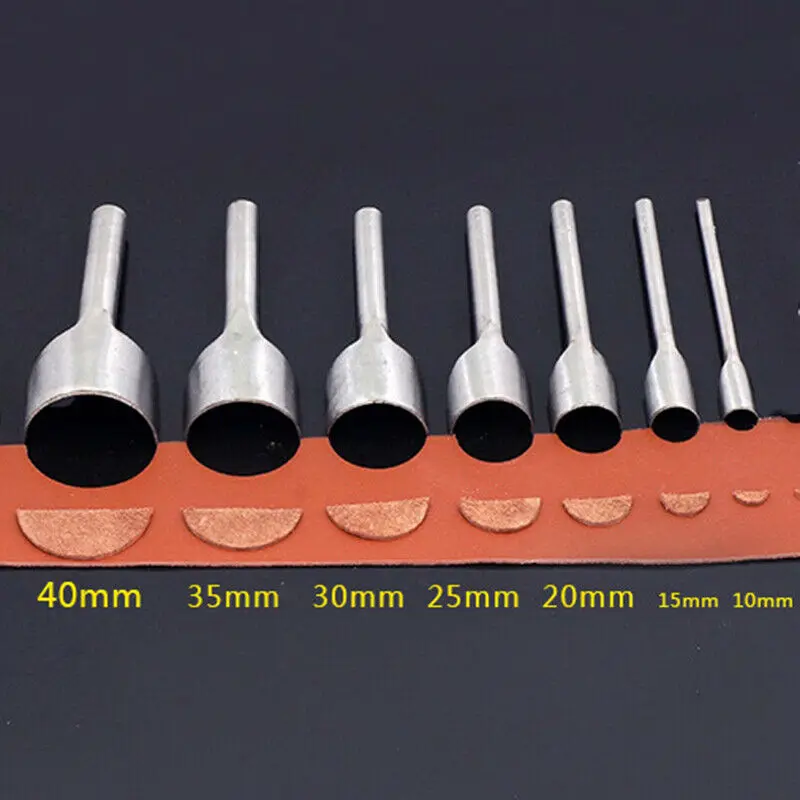 

7Pcs/Set Leather Half-Round Strap Belt Walllet End Cutter Punch Work Tool