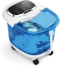 

Foot Spa Bath Massager w/Heat Adjustable Water Jets Motorized Shiatsu Massage Balls & 2 Maize Rollers Time & Temper Control