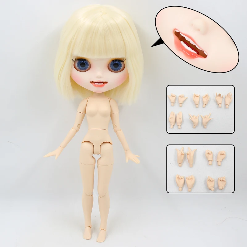 ICY factory blyth doll joint body bjd toy custom doll naked doll with hands AB matte face on sale 1/6 30cm - Цвет: doll and hands AB