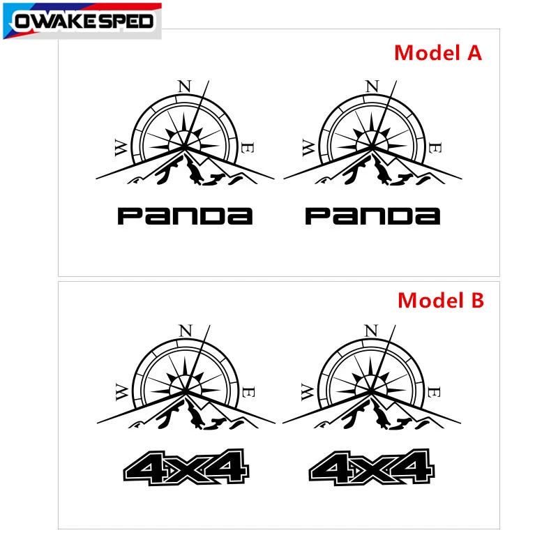 Adesivi Stella 4x4 Per Fiat Panda Trekking - Nero, 10x10cm, 3 Pezzi - Foto 8