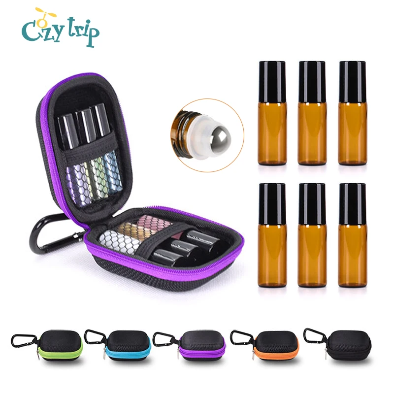 

6 Bottles Essential Oil Case Protects for 5ml Rollers Essential Oils Bag Travel Carrying Storage Bags for Oil Bottle Organizer