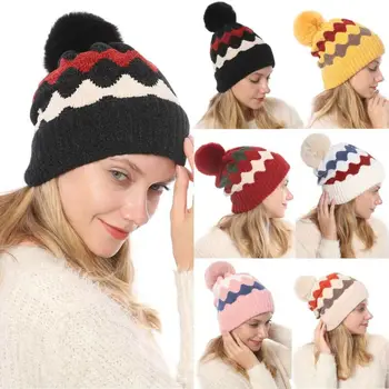 

Fashion Women's Hat Winter Fur Pom Pom Knit Beanie Ski Cap Bobble Cute Hot