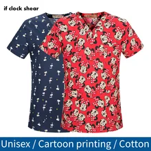 Высокое качество медицинская хирургическая Униформа мультфильм салон красоты больница Медсестры скраб Топы стоматолога клиника аптека ПЭТ костюмы врача