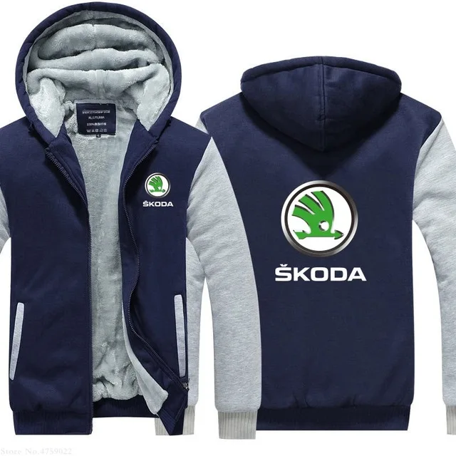 S-5XL плюс бархат утолщаются мужской для Skoda Толстовка Мужская Зимнее пальто размера плюс 5 цветов куртки - Цвет: 3