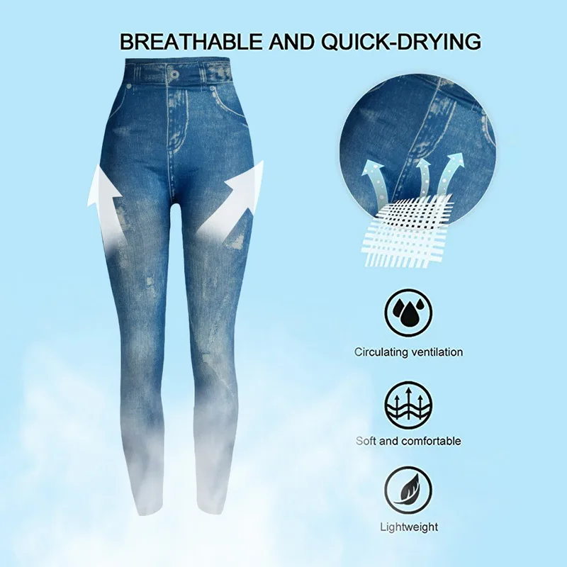 Vertvie женские джинсовые леггинсы фитнес колготки штаны для йоги с высокой талией, для фитнеса, спортивные Бесшовные женские Pantalon Спортивная одежда для бега