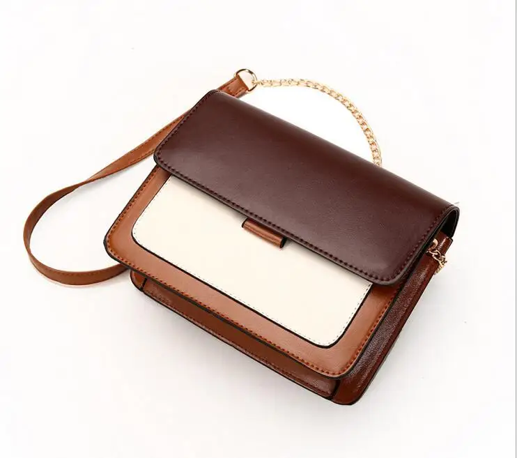 

Women's bag 2019 new wave fashion small square bag chain Messenger bag female wild shoulder bag color matching