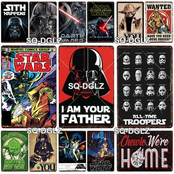 

Star Wars Metal Sign Plaque Vintage Pub Bar Decor Tin Sign Plate Movie Poster Home Decor Art Painting Wall Sticker custom