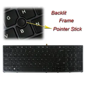 

US Keyboard With Trackpoint Frame backlit For Hp Probook 470 G3 455 G3 Zbook 15 G3 17 G3 837551-001
