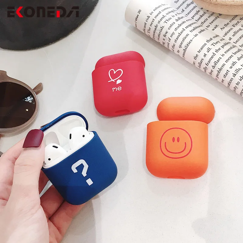 

EKONEDA Simple Funny Patterned Earphone Case For Airpods Plastic Hard Protective Case For Airpods 2 Cover