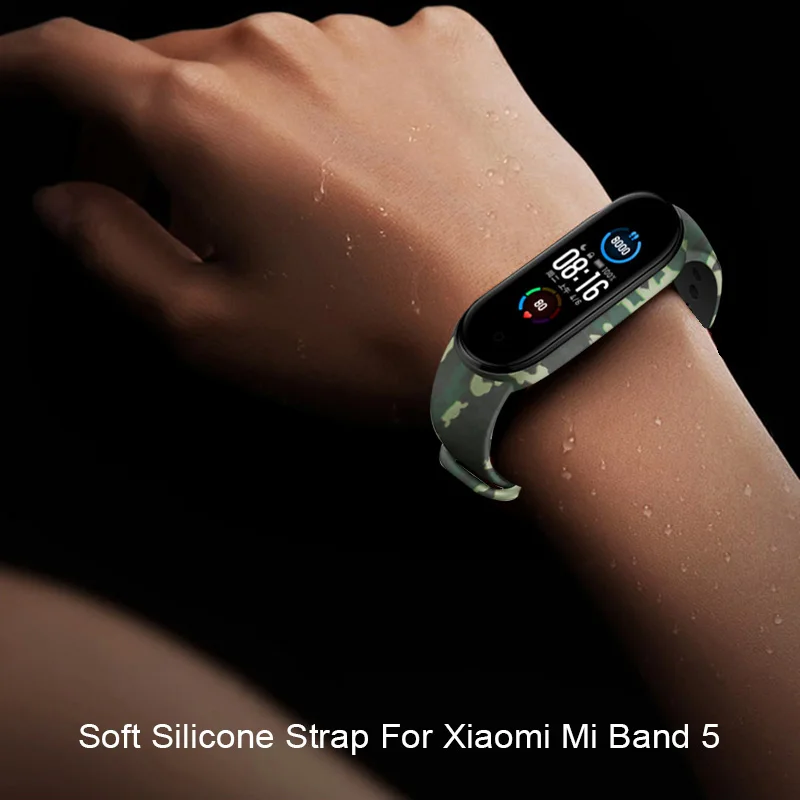

Painted Silicone Strap For Xiaomi Mi Band 5 Miband5 Strap Smart Watch Wristband For Miband 5 Band5 Straps Smart Accessories