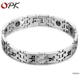 OPK модный браслет Япония и Южная Корея ювелирные изделия титановая сталь мужской браслет инкрустированный здоровым черным магнитом