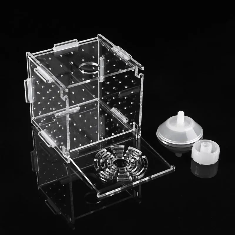 

New Aquarium Acrylic Fish Bowls Tank Breeding Isolation Box With Sucker For Baby Fish Hatchery Rooms Incubator Reptile Cage