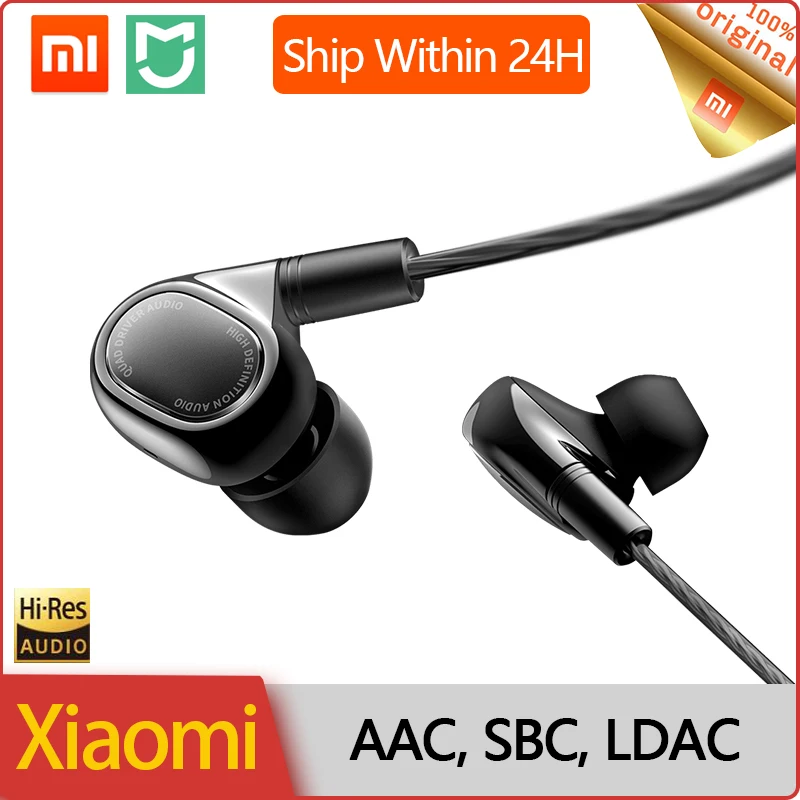 Xiaomi Hybrid Technology Four Units Audiophile Headphones Type C 3 5mm Bluetooth wired LDAC Hi Res Audio Earbuds with Microphone