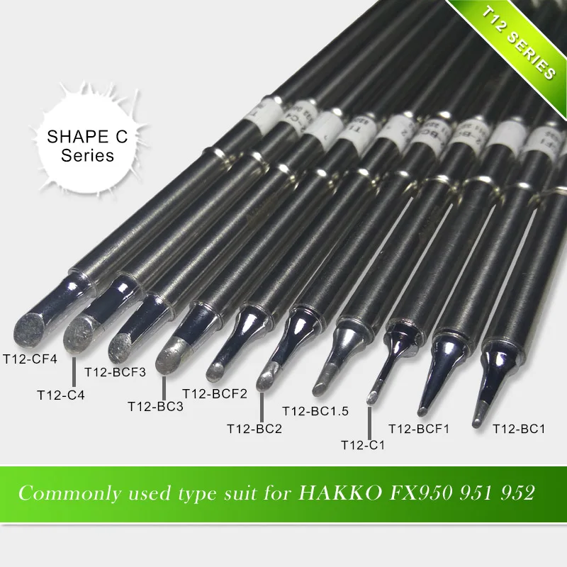 10 шт./компл. T12-BC3 BC2 BC1.5 BC1 BCF1BCF2 BCF3 C1 C4 CF4 припой советы T12 C серии паяльная станция FX-951