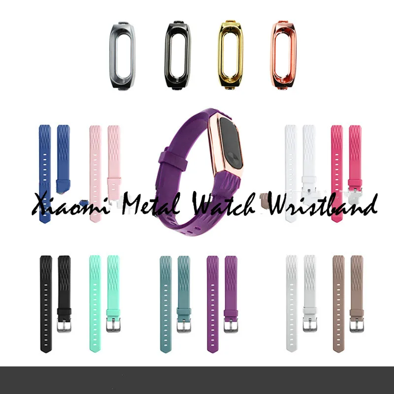 

High Quality Hardware Protective Case Belt for Xiaomi Mi Band 2 Wristband Hardware Bracelet Intelligent Replacement Metal Frame