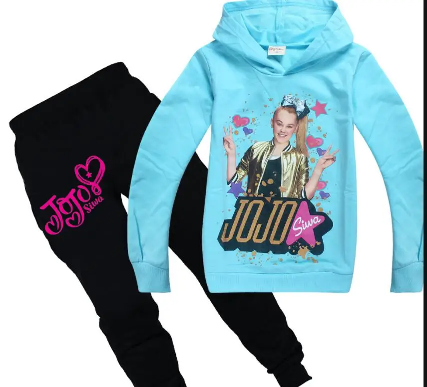 style 15 Новинка года; комплект одежды; спортивные костюмы для девочек; JOJO Siwa; толстовка с капюшоном+ хлопковые брюки; Подростковая Толстовка для малышей; костюм на День Благодарения; одежда для малышей - Цвет: style 15