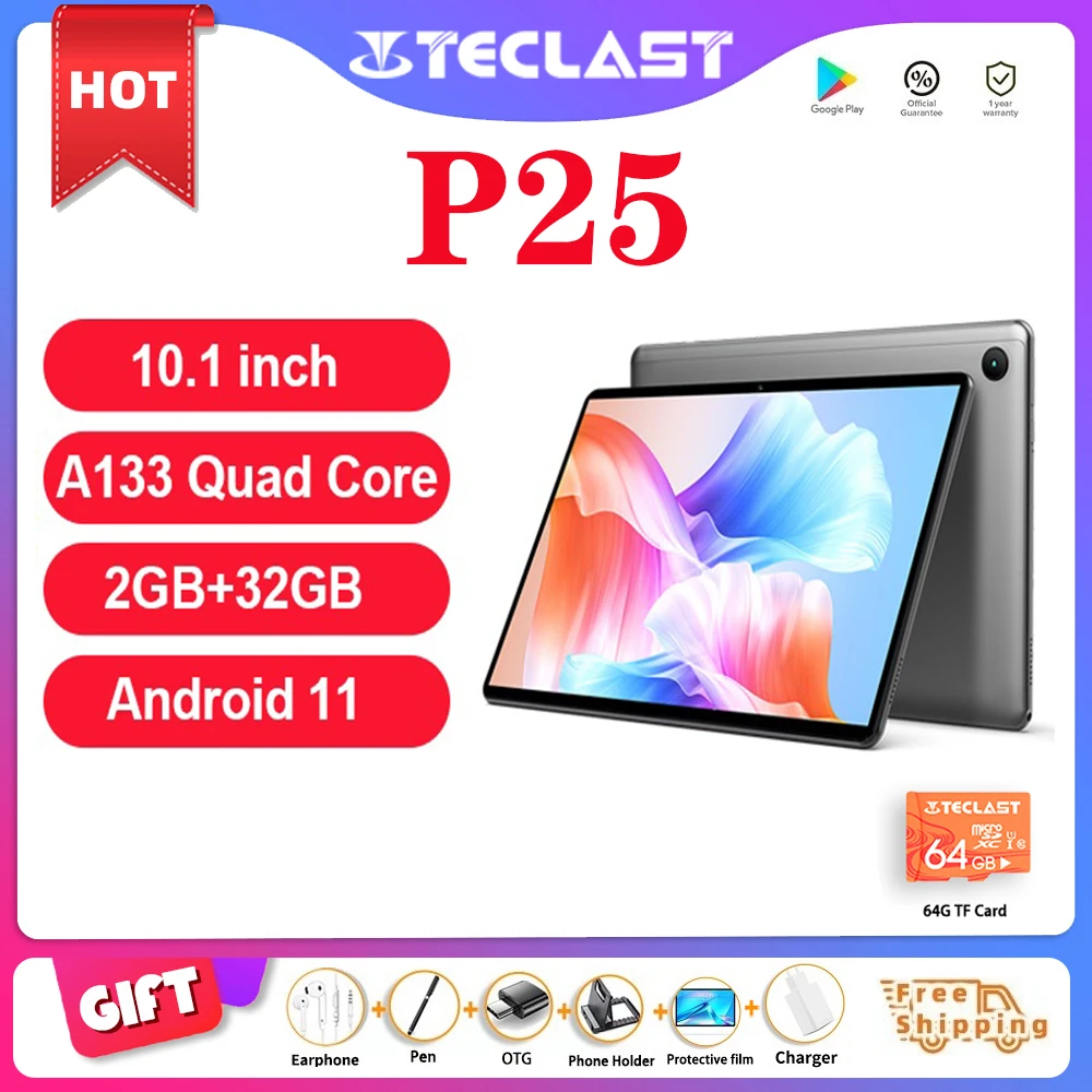 Android 11 Teclast P85/P25 Tablet PC A133 Quad Core 8.0 "/ 10.1 Inch Wi-Fi ¡ 