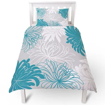 

Floral Blue Chrysanthemum Duvet Cover Pillow Case Quilt Cover Set Bedclothes Single Bedding Sets For Bed