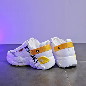 

2019 Running Shoes Woman autumn Comfortable Breathable PU+Mesh Flats Female Platform Sneakers Women Chaussure Femme