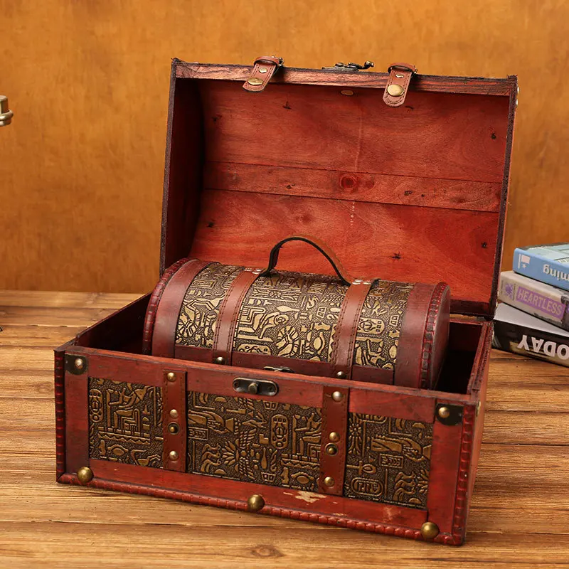 Европейский классический деревянный ящик с замком коробка для хранения антикварный сундук с сокровищами винтажный домашний декор подарочная упаковка коробка органайзер для косметики