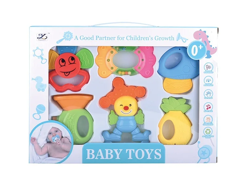 

Infant Rattle Teether Set Cartoon Modeling Grasping Rattle 6 Pieces GIRL'S And BOY'S Baby Rattle Combination Hot Selling