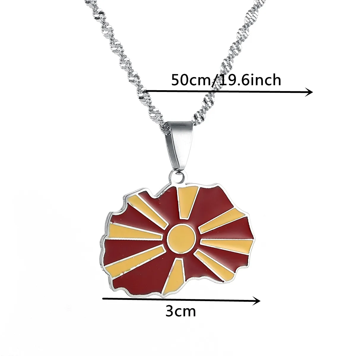North Macedonia Map Pendant Necklaces For Women Girls Pendant Chain Jewelry 2