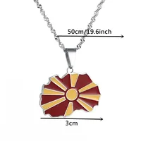 North Macedonia Map Pendant Necklaces For Women Girls Pendant Chain Jewelry 2