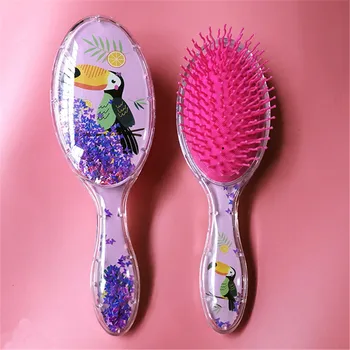 

Oval Shaped Anti-static Hairdressing Comb Glitter Sequin Haircut DIY Styling Combs Detangling Hairbrush Bathroom Toiletry Tools