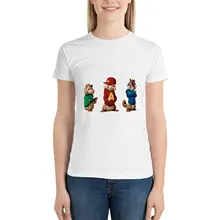 

Alvin And The Chipmunks T Shirt Pattern Lady Kawaii T-Shirt Summer Short-Sleeve 100 Cotton O Neck Tee Shirt Oversized