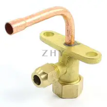 6 мм пробки 3Way изгиб сервисный клапан Латунь Тон для кондиционера
