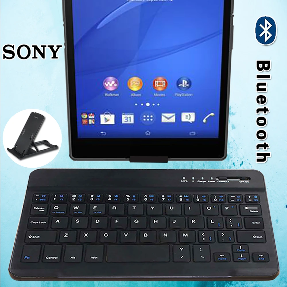 Ultra-thin Mini Wireless Keyboard Bluetooth Keyboard For Sony Xperia Z3 Compact Rechargeable Keyboard+bracket - Tablet Keyboard - AliExpress