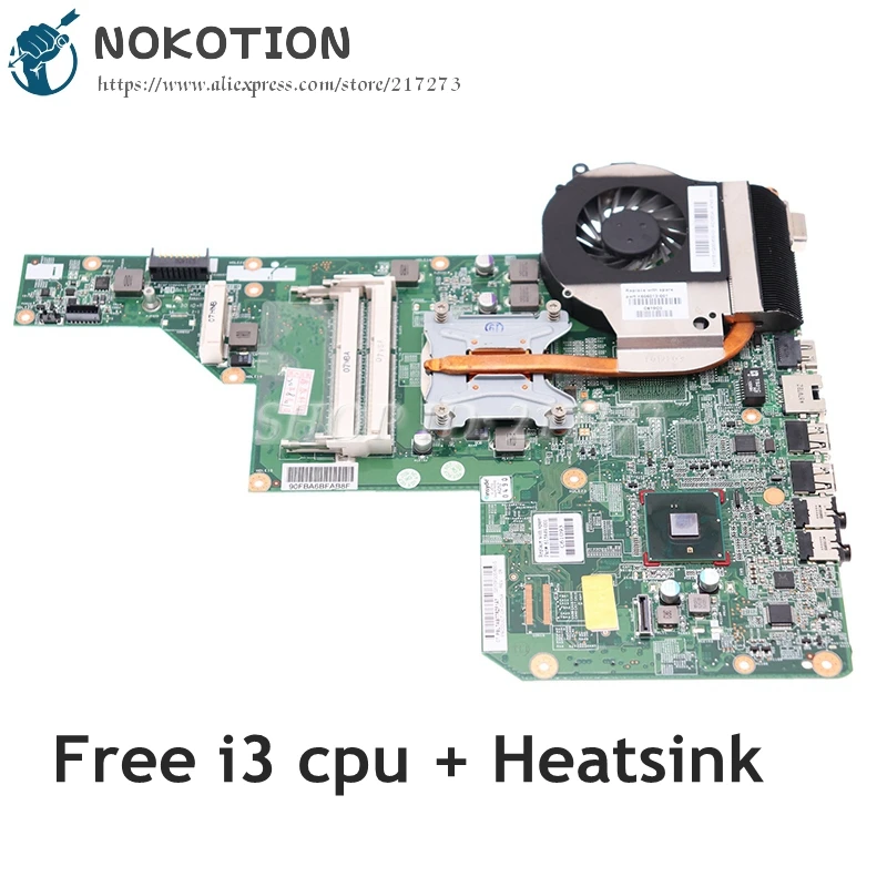 NOKOTION 615849-001 605903-001 for HP G62 G72 CQ62 motherboard with heatsink instead 597674-001 597673-001 610160-001 610161-001 afbeelding