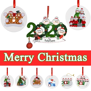 

2020 Quarantine Christmas Party Decoration Gift Santa Claus With Mask Personalized Hanging Ornament Pandemic -social Distancing